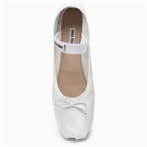 miu miu satin ballerina|White Satin Ballerinas .